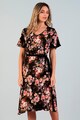 Format Lady Rochie midi cu model floral si decolteu in V Femei