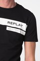 Replay Tricou cu decolteu la baza gatului si detaliu logo Barbati