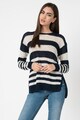 Polo Ralph Lauren Finomkötött csíkos pulóver aszimmetrikus alsó szegéllyel női