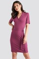 NA-KD Rochie midi cambrata cu aspect striat Femei