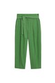 Mango Pantaloni crop din amestec de in, cu cordon Trousers Femei