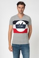 Stone Goose Tricou cu design colorblock si logo brodat Jande Barbati