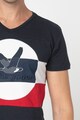 Stone Goose Tricou cu design colorblock si logo brodat Jande Barbati