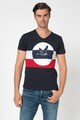 Stone Goose Tricou cu design colorblock si logo brodat Jande Barbati