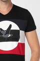 Stone Goose Tricou cu design colorblock si logo brodat Jande Barbati