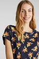 Esprit Tricou din amestec de in, cu model floral Femei