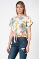 GAP Tricou din amestec de in, cu imprimeu tropical Femei