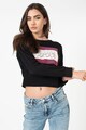 GUESS JEANS Bluza crop cu imprimeu text Femei