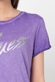 GUESS JEANS Tricou din amestec de modal cu logo metalizat 7 Femei