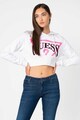 GUESS JEANS Hanorac crop cu imprimeu logo Femei