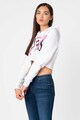 GUESS JEANS Hanorac crop cu imprimeu logo Femei