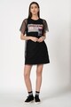 Versace Jeans Couture Rochie cu imprimeu si strat exterior din plasa Femei