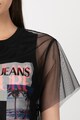 Versace Jeans Couture Rochie cu imprimeu si strat exterior din plasa Femei
