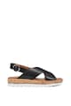 NINE WEST Sandale de piele ecologica, cu talpa cu aspect de pluta Angie Femei