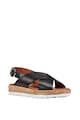 NINE WEST Sandale de piele ecologica, cu talpa cu aspect de pluta Angie Femei