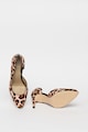 GUESS Pantofi de piele cu par scurt, cu varf ascutit si animal print Femei