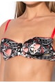 Dsquared2 Sutien balconette multicolor din amestec de matase cu burete Femei