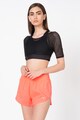 Puma Tricou crop din plasa, cu design 2in1, pentru fitness Femei