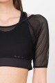 Puma Tricou crop din plasa, cu design 2in1, pentru fitness Femei