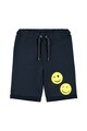 NAME IT Bermude sport din amestec de bumbac organic, cu imprimeu Smiley Baieti