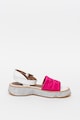 Emporio Armani Sandale wedge de piele si material textil Femei