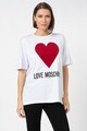 Love Moschino Tricou cu aplicatie inima din catifea Femei