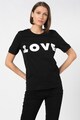 Love Moschino Tricou cu imprimeu cauciucat Femei