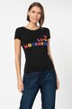 Love Moschino Tricou cu aplicatii logo cauciucate Femei