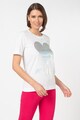 Love Moschino Tricou cu model inima cu aspect stralucitor Femei