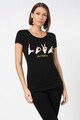 Love Moschino Tricou cambrat cu imprimeu grafic Femei