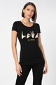 Love Moschino Tricou cambrat cu imprimeu grafic Femei