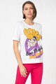 Love Moschino Tricou cu decolteu la baza gatului si imprimeu grafic Femei