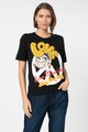 Love Moschino Tricou cu decolteu la baza gatului si imprimeu grafic A T Femei