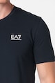 EA7 Тениска с шпиц деколте и лого на гърдите Мъже