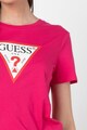 GUESS JEANS Tricou cu decolteu la baza gatului si imprimeu logo D Femei