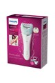 Philips Epilator  Satinelle BRE620/00 Wet & Dry, Discuri ceramice cu micro-striatii, 17 Discuri, Acumulator, Capac pentru masaj si radere, Opti-light, 2 Viteze, Alb Femei