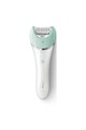 Philips Epilator  Satinelle BRE620/00 Wet & Dry, Discuri ceramice cu micro-striatii, 17 Discuri, Acumulator, Capac pentru masaj si radere, Opti-light, 2 Viteze, Alb Femei