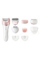 Philips Epilator  Satinelle Advanced Wet & Dry BRE640/00, 32 Puncte de prindere, 2 viteze, Acumulator, Alb Femei