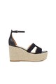 NINE WEST Sandale wedge tip espadrile din piele Adelyn Femei