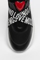 Love Moschino Pantofi sport slip-on cu talpa wedge si insertii din piele Femei