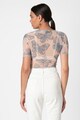 Missguided Tricou din plasa cu imprimeu cu fluturi Femei