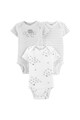 Carter's Set de 3 body-uri din bumbac organic, Alb/Gri Fete