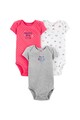 Carter's Set de 3 body-uri cu model text si grafic Fete