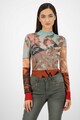 DESIGUAL Bluza slim fit cu model floral si aspect semi-transparent Femei