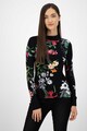 DESIGUAL Pulover tricotat fin, cu model floral Femei