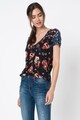 DESIGUAL Tricou cu model floral si decolteu in V Femei