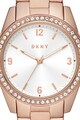 DKNY Ceas analog cu coroana decorata cu cristale Femei