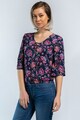 Kenvelo Bluza cu model floral si maneci 3/4 Femei