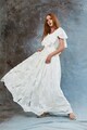 MIAU by Clara Rotescu Miriam bővülő fazonú virágmintás ruha női