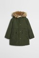 Mango Geaca parka cu garnitura de blana sintetica Flap Fete